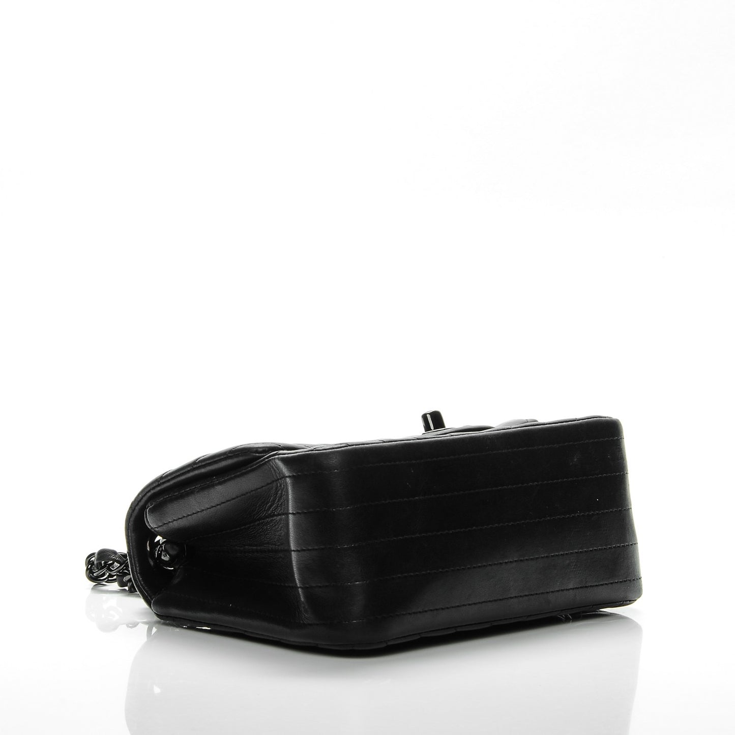 Lambskin Chevron Quilted Mini Square Flap So Black