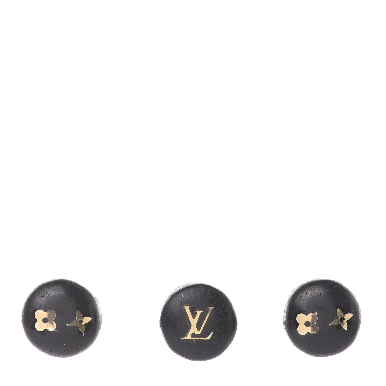Louis Vuitton Tiger Wood Brass Silvania Stud Earrings 1 of 4
