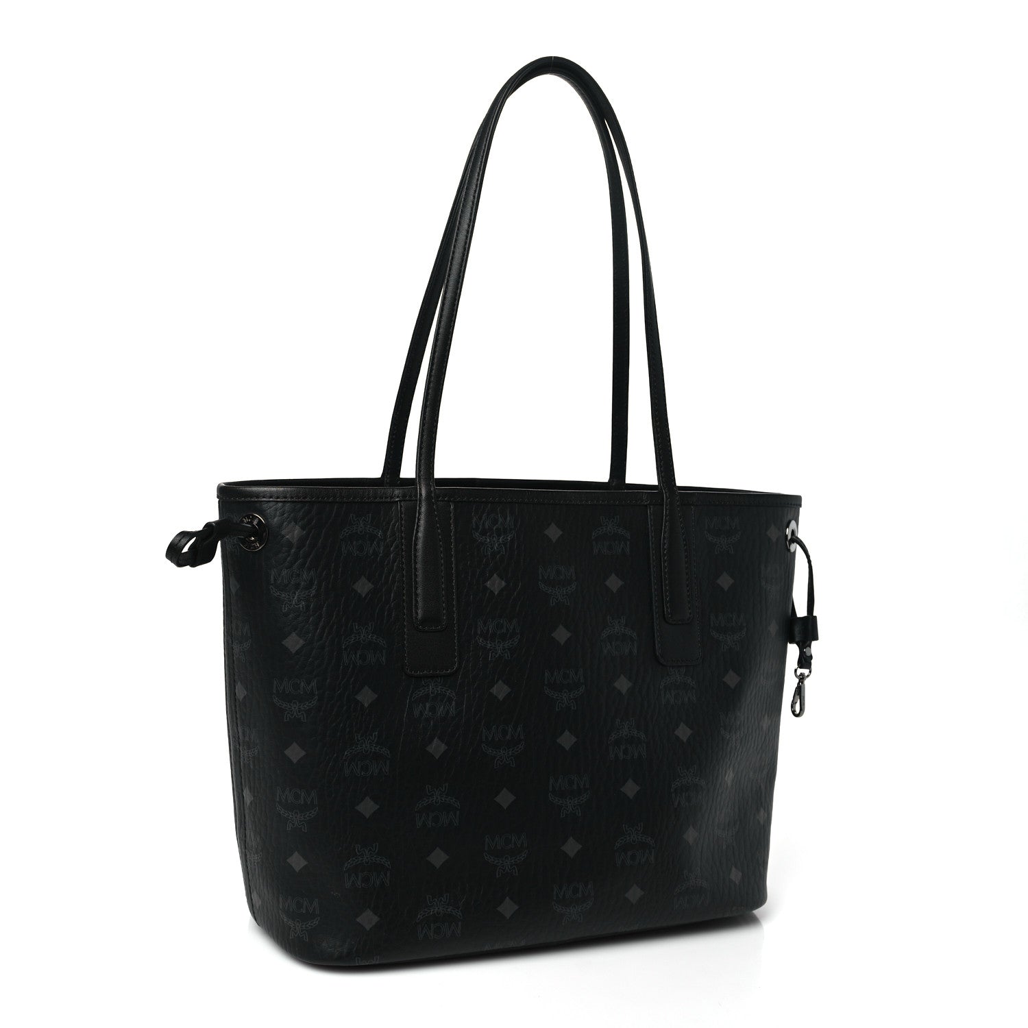 MCM Visetos Small Liz Reversible Shopper Tote Black 4 of 14