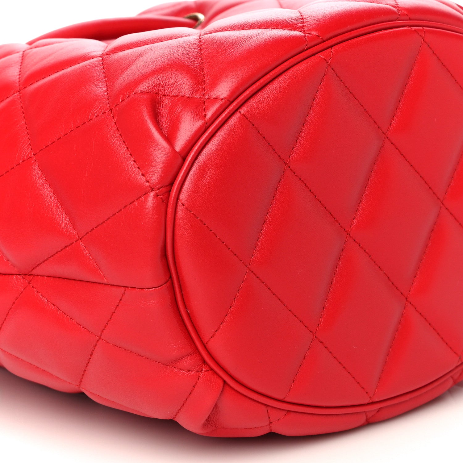 Balenciaga Nappa Calfskin Quilted Touch B Bucket Bag Bright Red 10 of 10