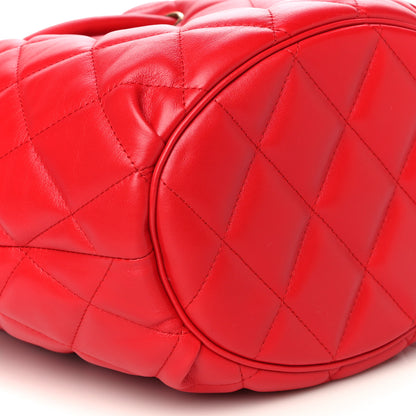 Balenciaga Nappa Calfskin Quilted Touch B Bucket Bag Bright Red 10 of 10