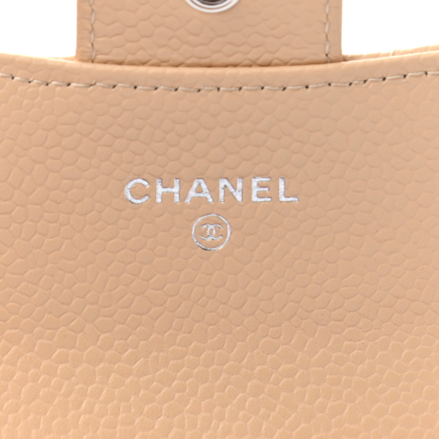 Chanel Caviar Quilted Flap Card Holder Wallet Beige 6 of 8