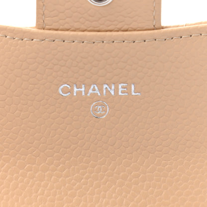 Chanel Caviar Quilted Flap Card Holder Wallet Beige 6 of 8