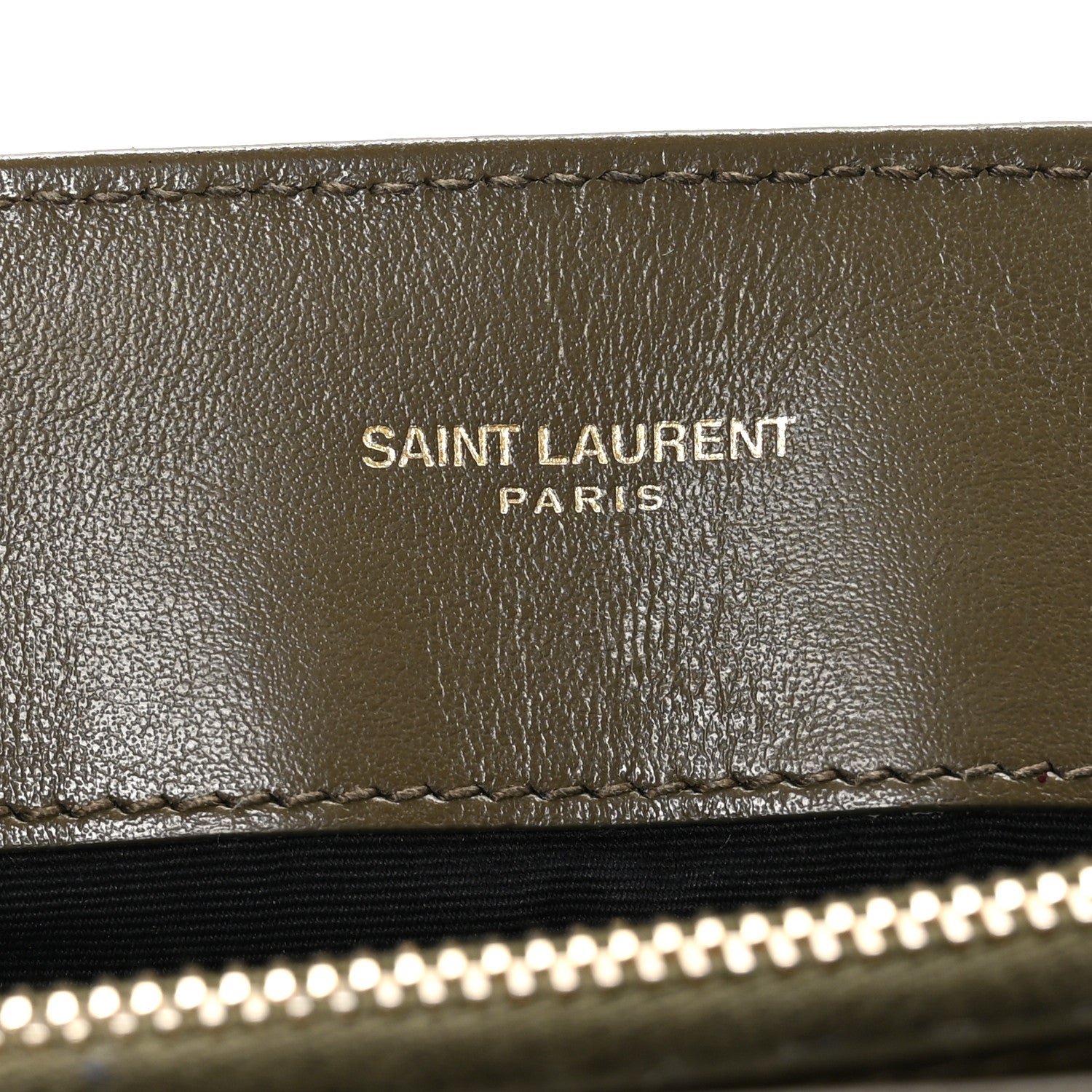 Saint Laurent Calfskin Y Quilted Monogram Medium Loulou Chain Satchel Military Olive 7 of 18