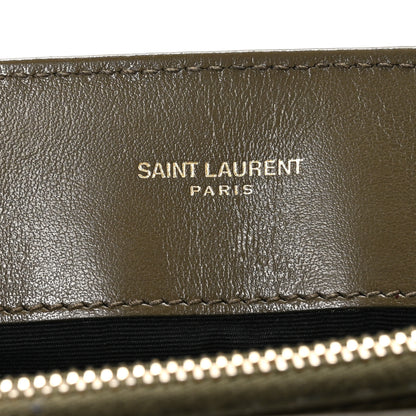 Saint Laurent Calfskin Y Quilted Monogram Medium Loulou Chain Satchel Military Olive 7 of 18