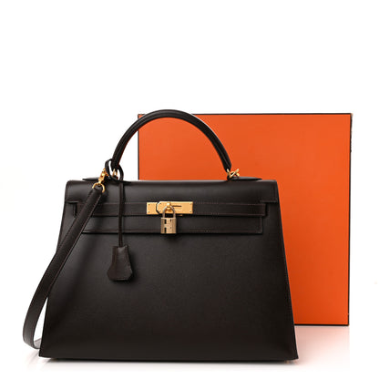 Hermes Epsom Kelly Sellier 32 Chocolate 13 of 13