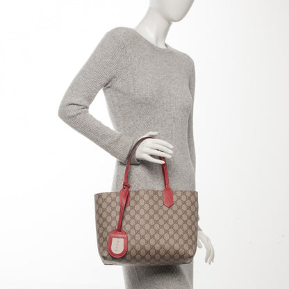 Gucci GG Supreme Monogram Small Reversible Tote Beige Red 2 of 7