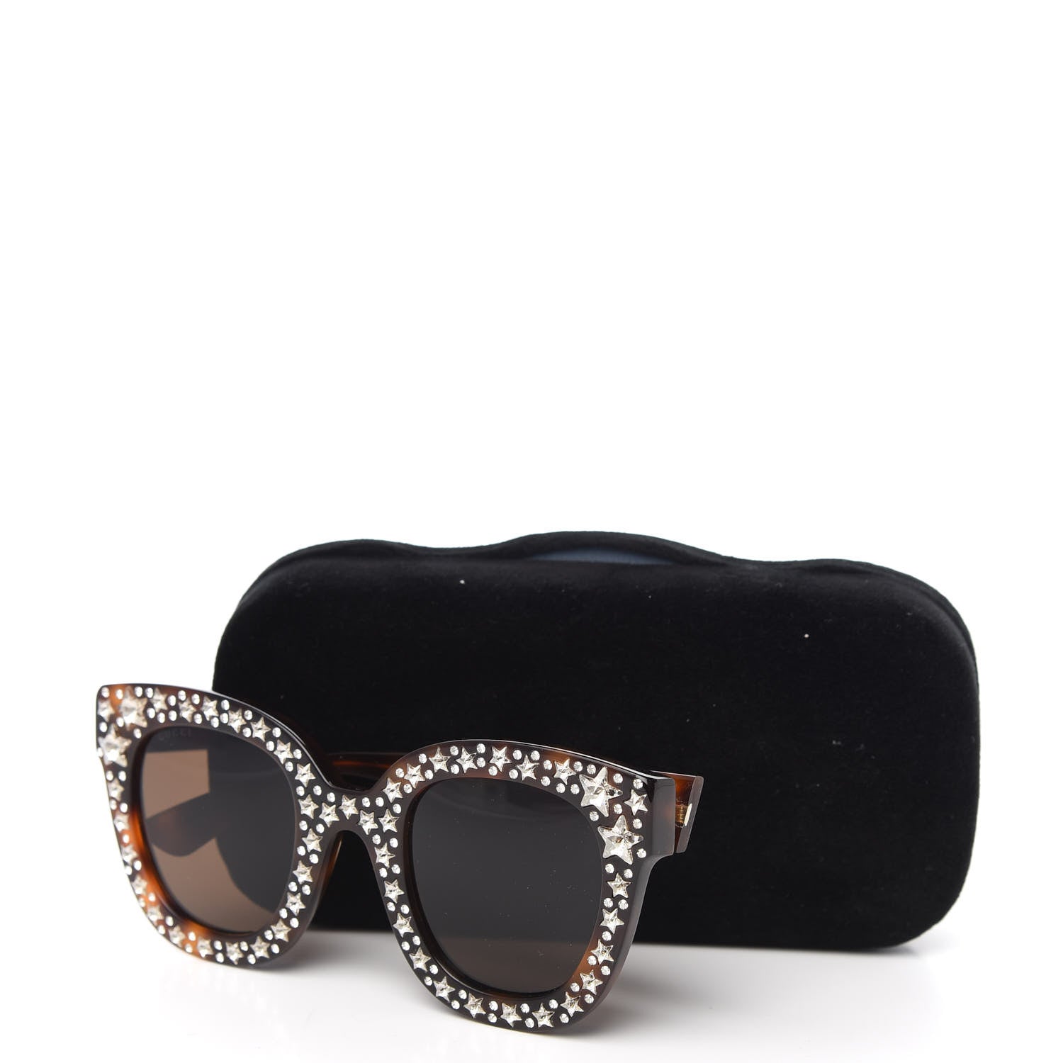 Gucci Acetate Stars Cat Eye Sunglasses GG0116S Havana 7 of 7