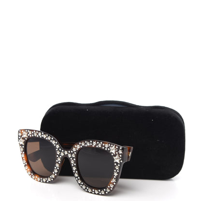 Gucci Acetate Stars Cat Eye Sunglasses GG0116S Havana 7 of 7