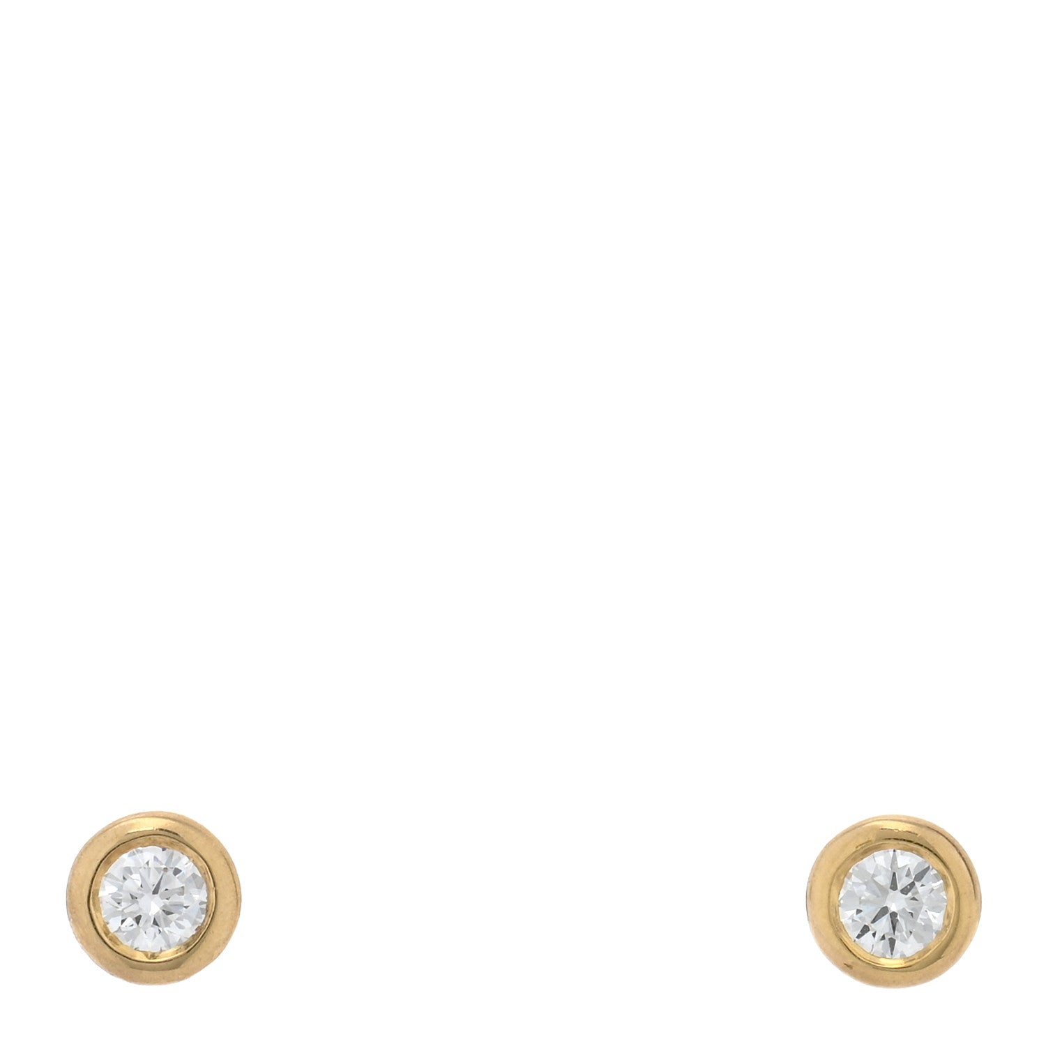 Tiffany 18K Yellow Gold Diamond .06ctw Elsa Peretti Diamonds By The Yard Earrings 1 of 4