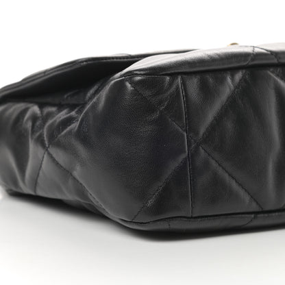 Chanel Goatskin Quilted Large Chanel 19 Flap Black 10 of 13