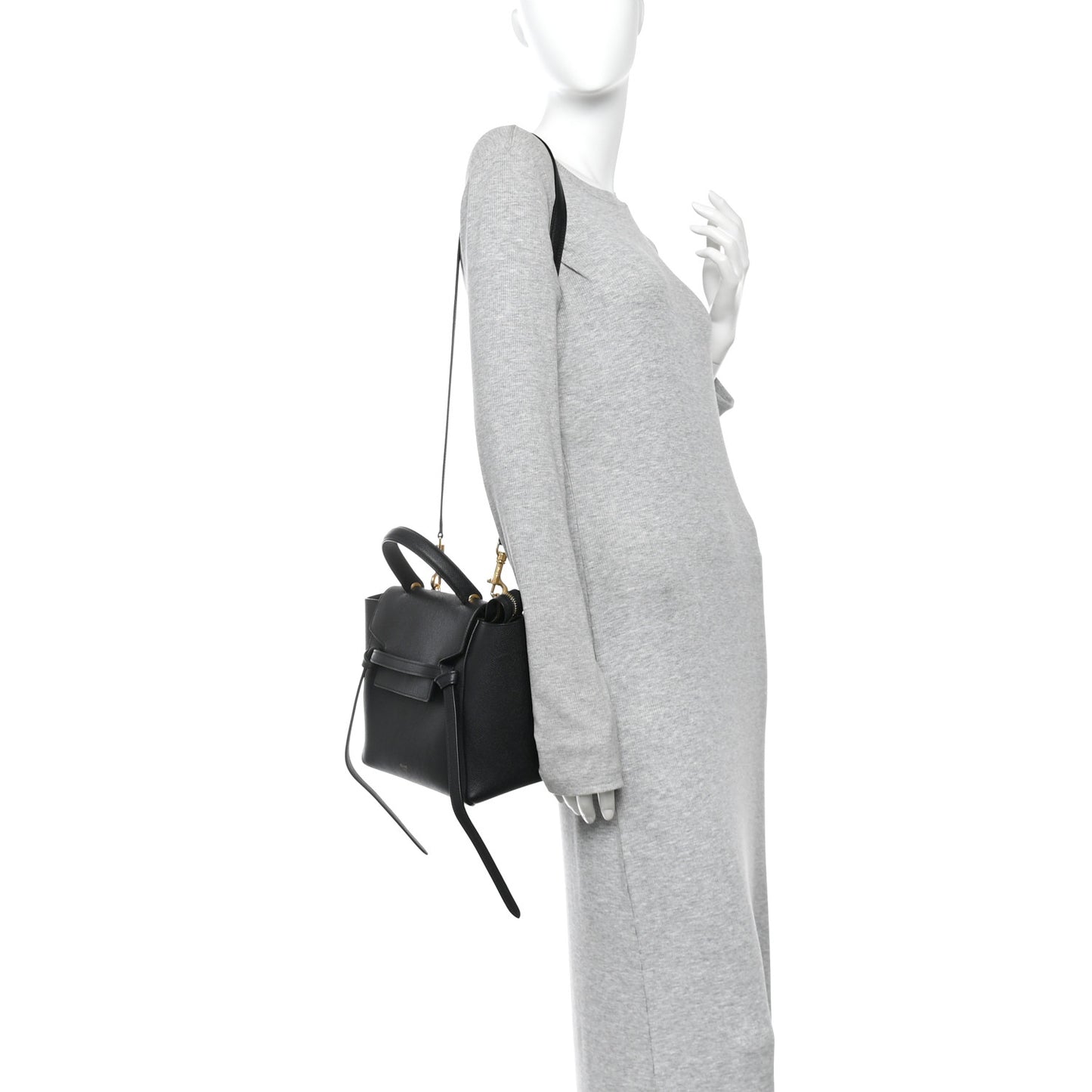 Grained Calfskin Micro Belt Bag Black