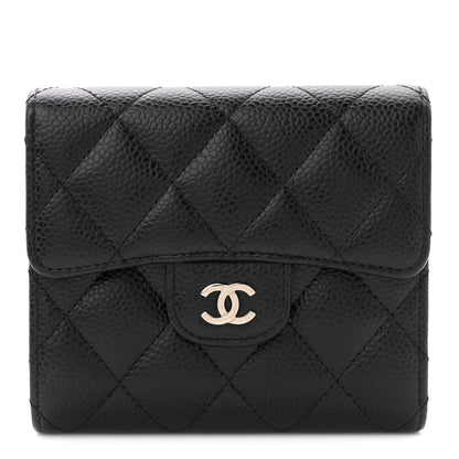Chanel Caviar Quilted Compact Flap Wallet Black 39.5 Ivory Black 1 of 8