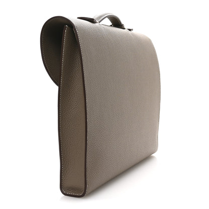 Hermes Togo Sac A Depeche Light 1-37 Briefcase Etoupe 3 of 11