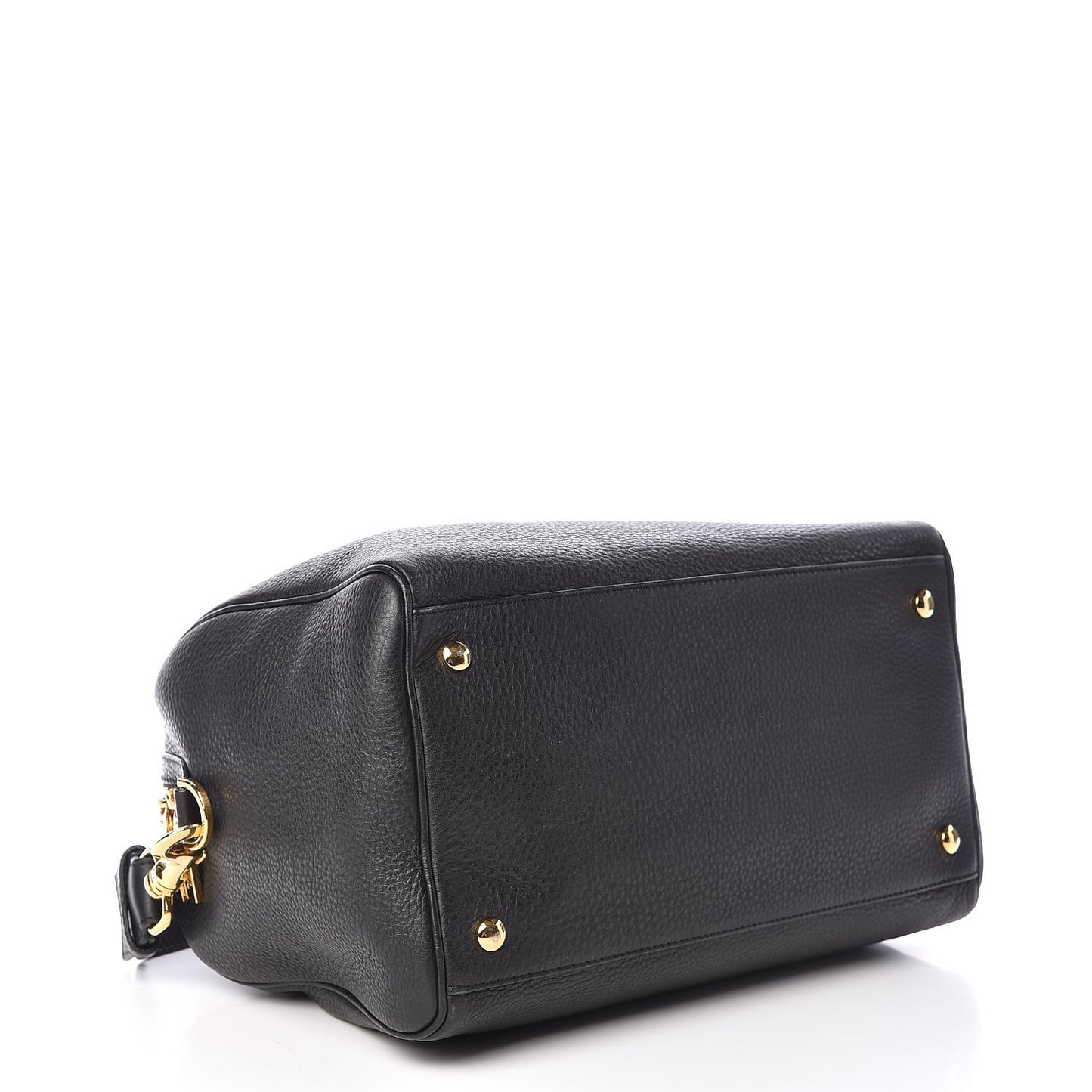 Cervo Embossed Vitello Signature Duffle Bag Black