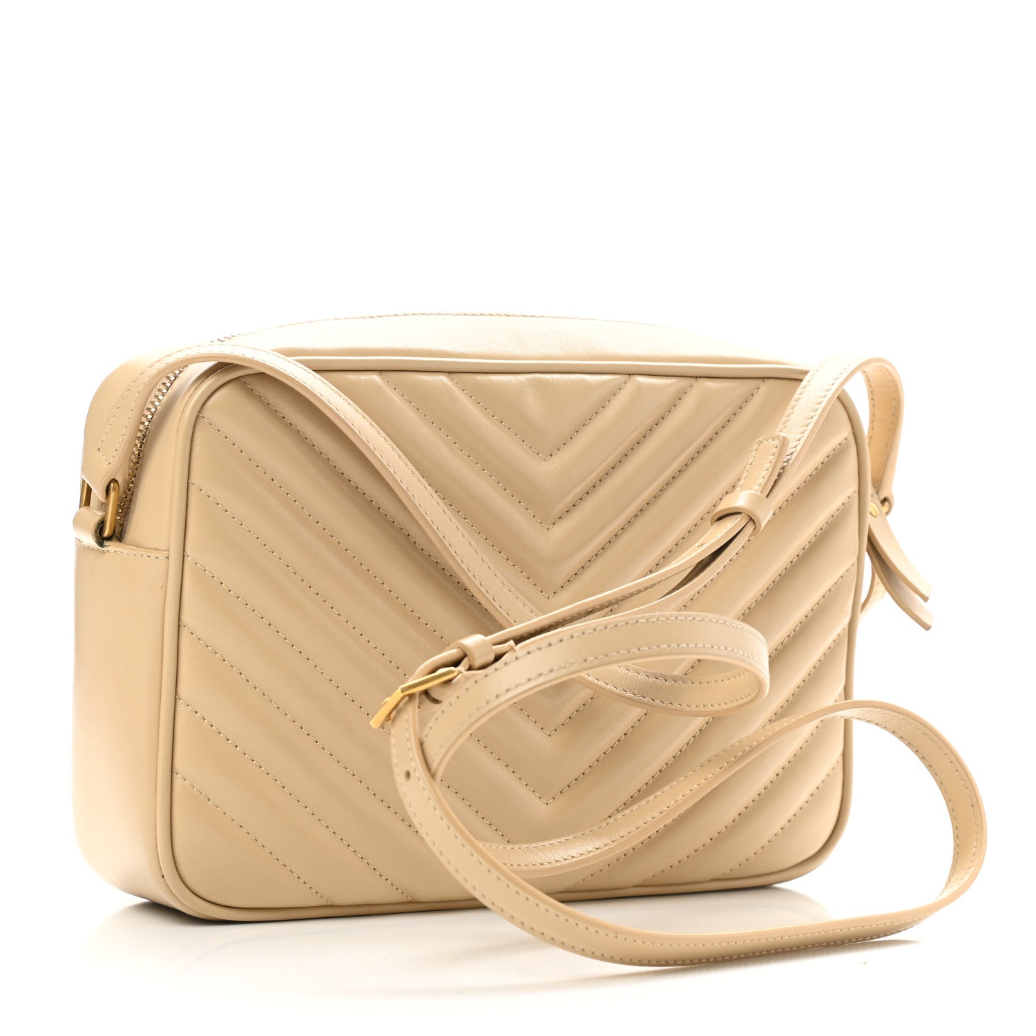 Saint Laurent Calfskin Matelasse Monogram Lou Camera Bag Ivory Natural 2 of 8