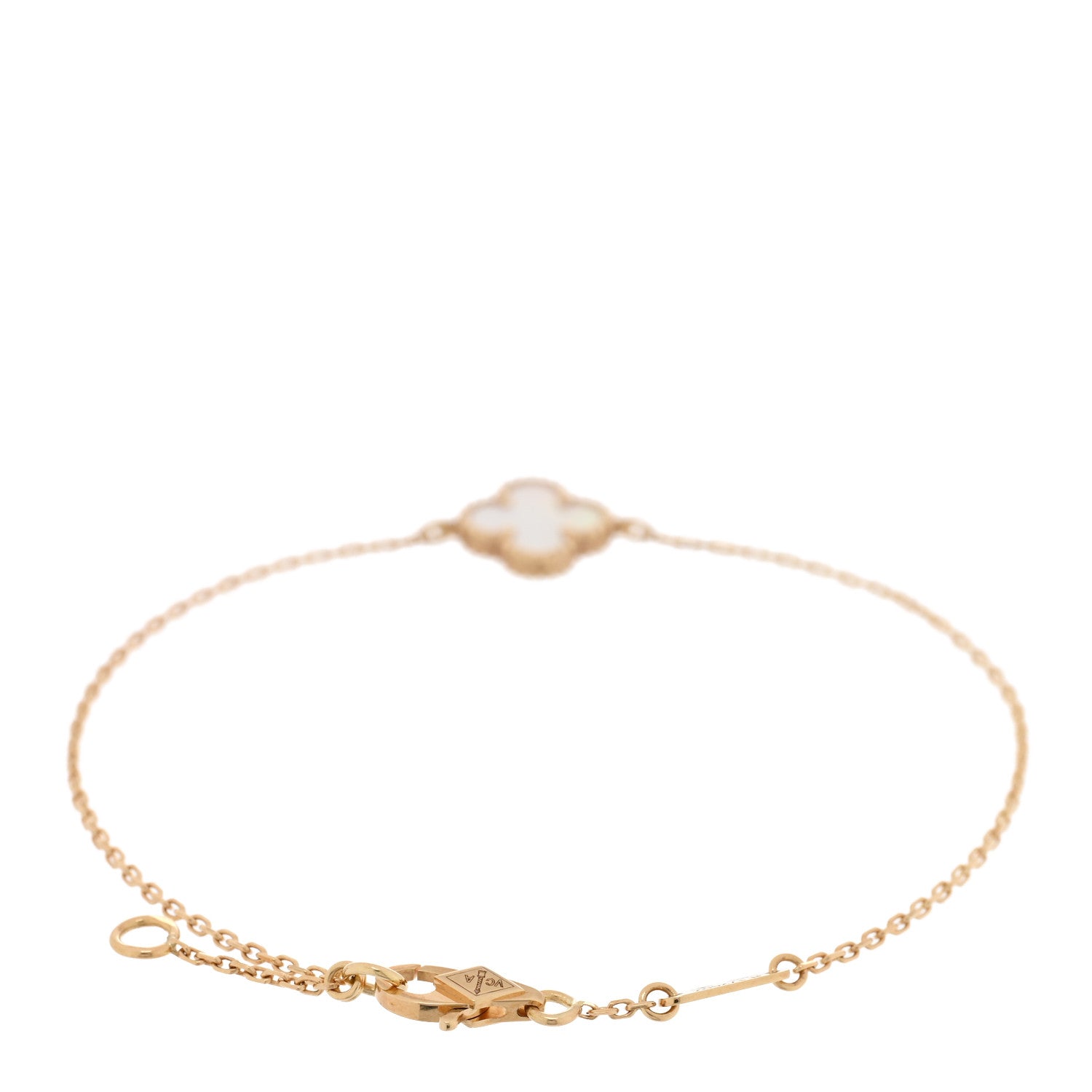 Van Cleef & Arpels 18K Yellow Gold Mother of Pearl Sweet Alhambra Bracelet 2 of 3