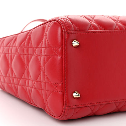 Christian Dior Lambskin Cannage Medium Lady Dior Red 8 of 9