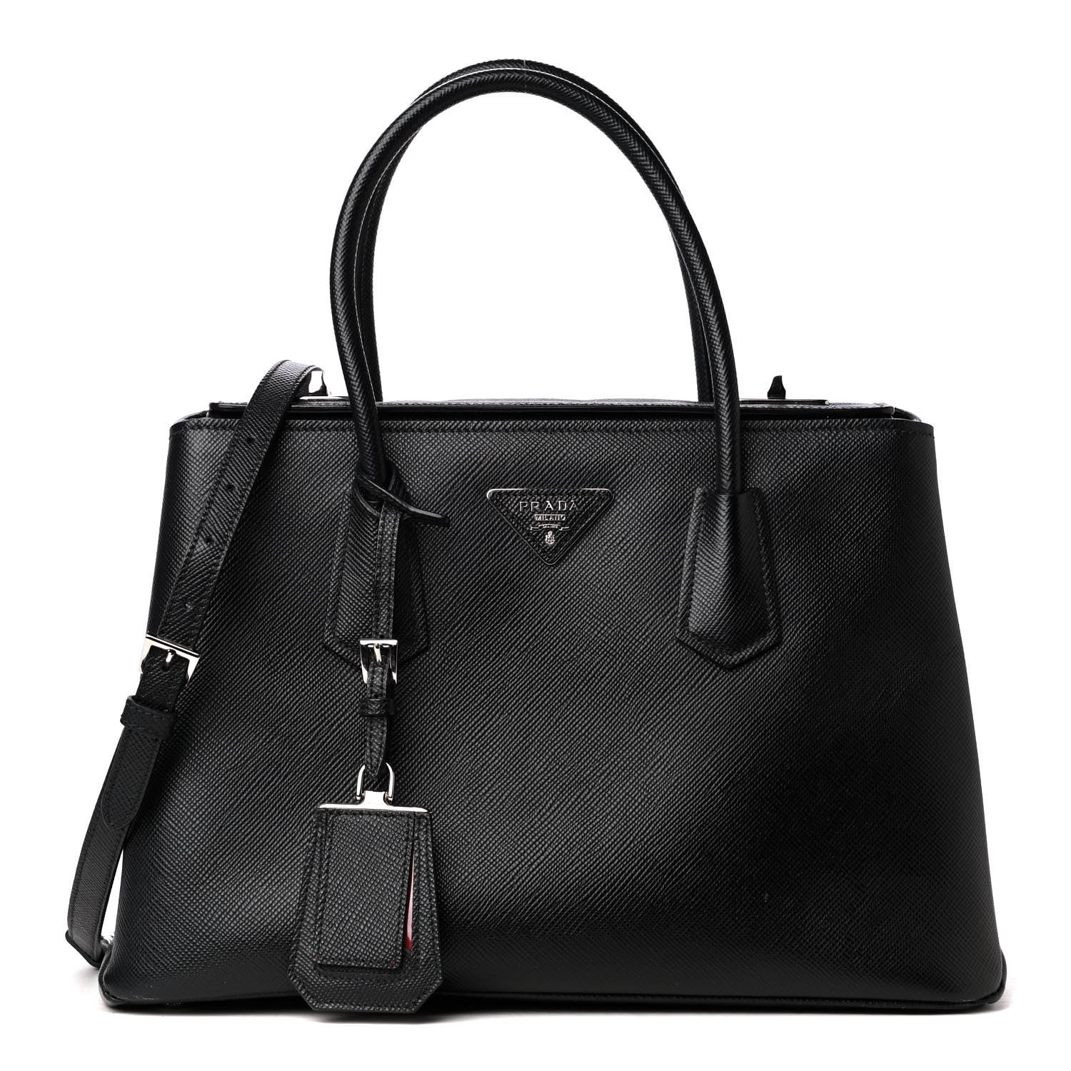 Prada Saffiano Cuir Twin Tote Black 1 of 4