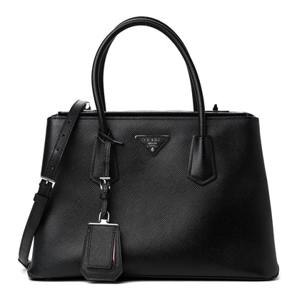 Prada Saffiano Cuir Twin Tote Black 1 of 4