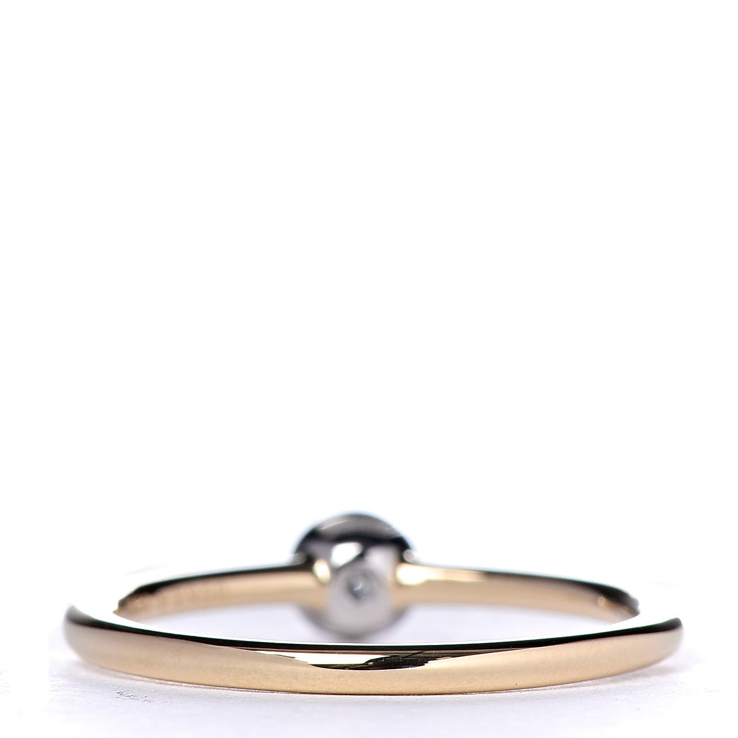 Platinum 18K Yellow Gold Diamond .17ct Bezet Ring 49 5