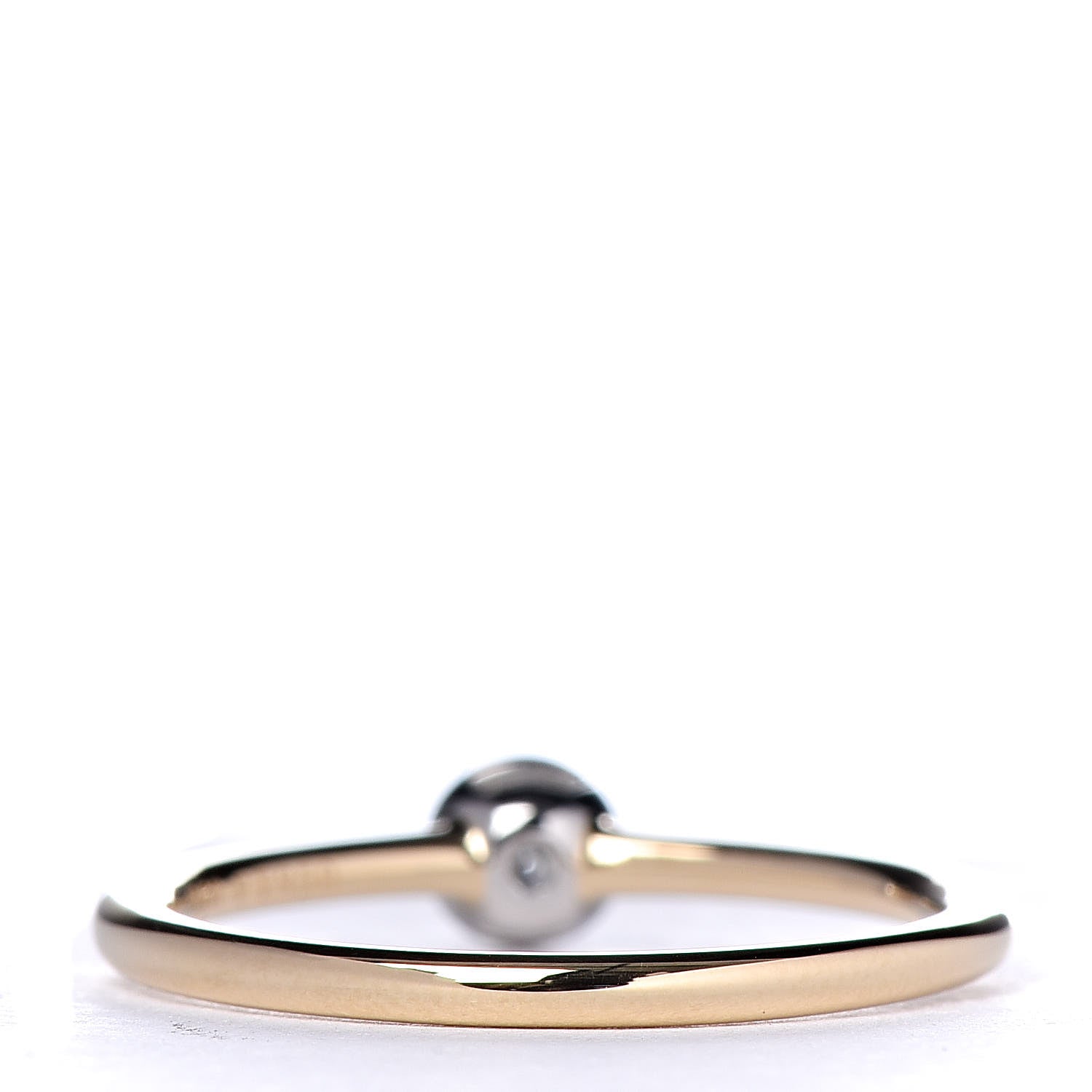 Tiffany Platinum 18K Yellow Gold Diamond .17ct Bezet Ring 49 5 3 of 4