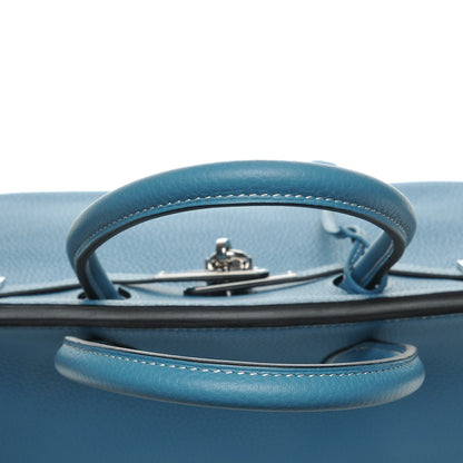 Hermes Taurillon Clemence Birkin 35 Blue Jean 11 of 27
