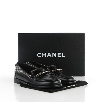 Chanel Calfskin Chain Loafers 35 Black 9 of 9