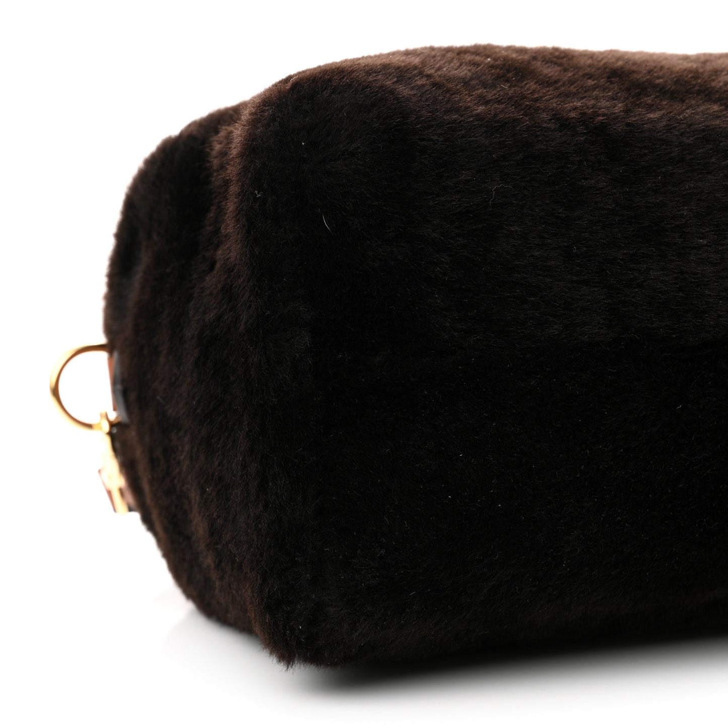 Shearling Monogram LV Ski Cozygram Speedy Bandouliere 25 Chocolate Cream