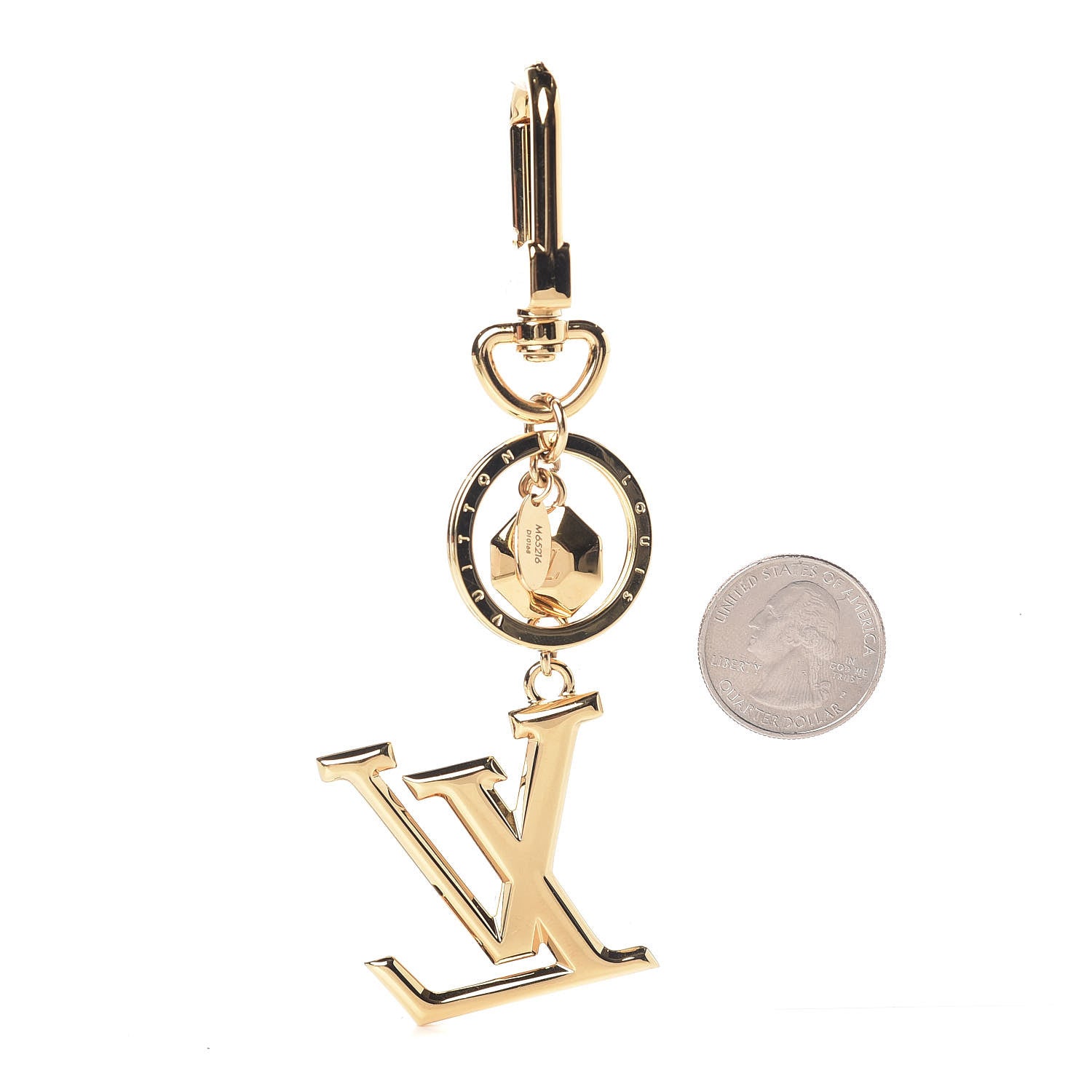 Louis Vuitton LV Facettes Bag Charm Key Holder Gold 2 of 3