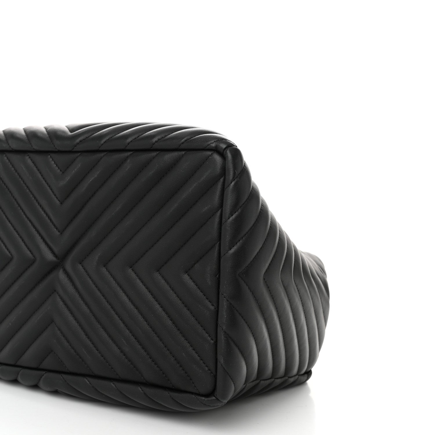 Chanel Calfskin Chevron Large Urban Spirit Drawstring Bag Black 10 of 10