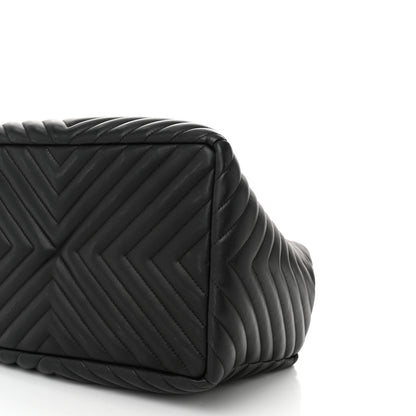 Chanel Calfskin Chevron Large Urban Spirit Drawstring Bag Black 10 of 10