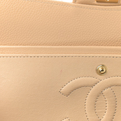 Chanel Caviar Quilted Medium Double Flap Beige 8 of 10