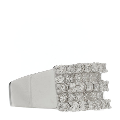 Parker & West by FASHIONPHILE 14K White Gold Diamond 1.71ctw Five Row Round Princess Cut Band Ring 54 7 5 of 9