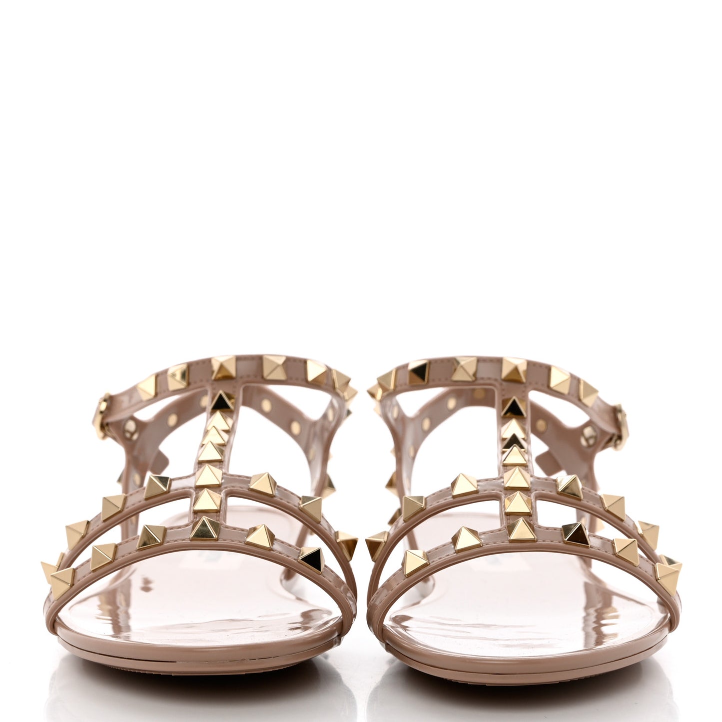 PVC Jelly Rockstud Caged Sandals 37 Poudre