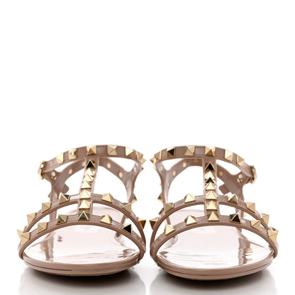 Valentino Garavani PVC Jelly Rockstud Caged Sandals 37 Poudre 2 of 8