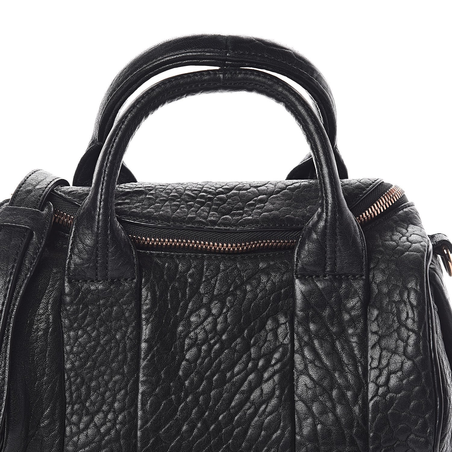 Alexander Wang Pebbled Lambskin Rockie Black Rose Gold Hardware 7 of 11