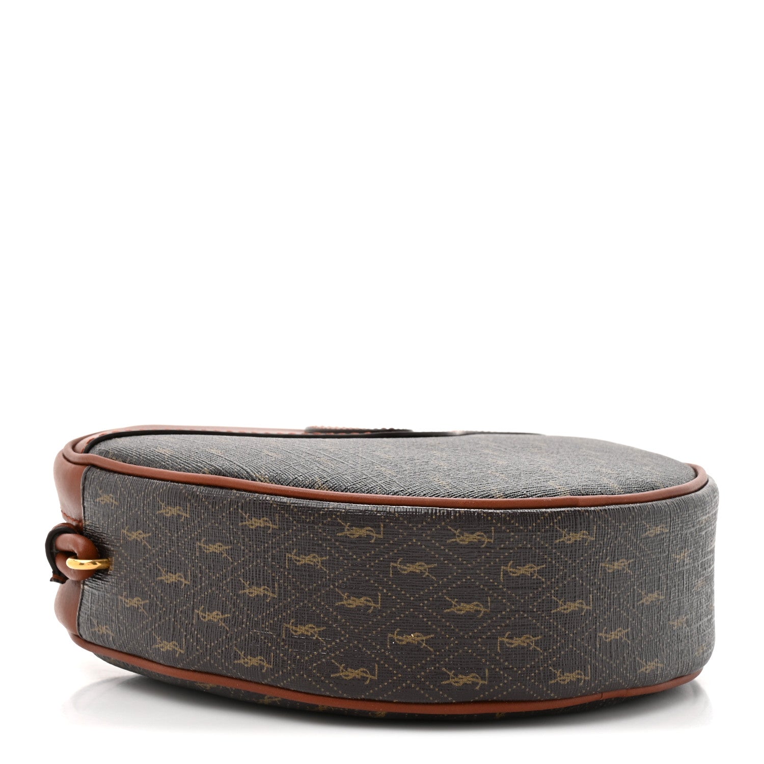 Saint Laurent Canvas Smooth Calfskin Le Monogramme Coeur Crossbody Chestnut 4 of 10