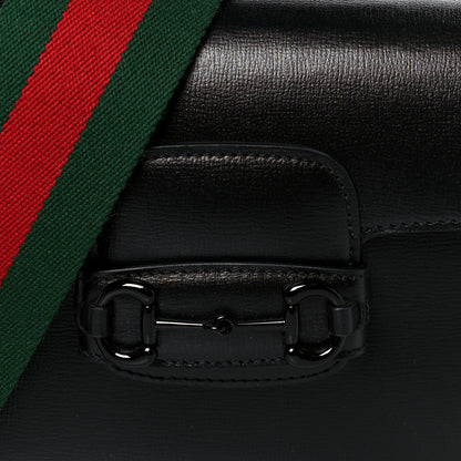 Gucci Azalea Calfskin Web Monochrome Small Horsebit 1955 Shoulder Bag Black 9 of 12