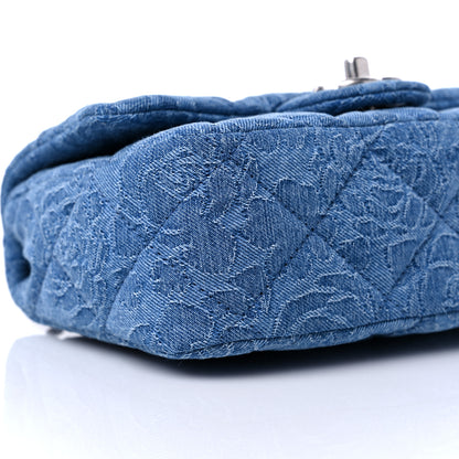 Chanel Denim Quilted Camellia Sweetheart Mini Flap Blue 8 of 9