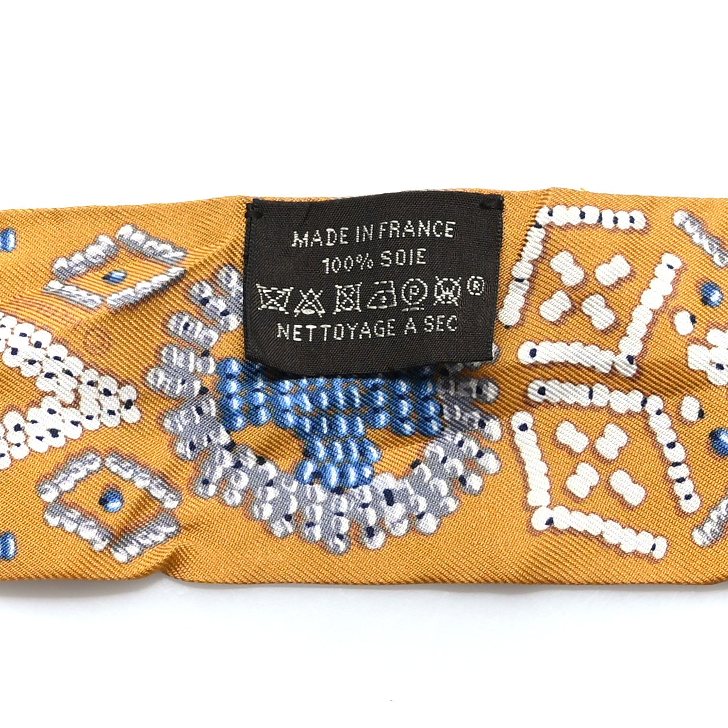 Hermes Silk Kelly En Perles Twilly Miel Bleu Jean Cream 3 of 4