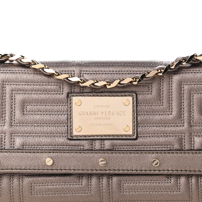 Versace Metallic Lambskin Couture Chain Clutch Bronze 9 of 9