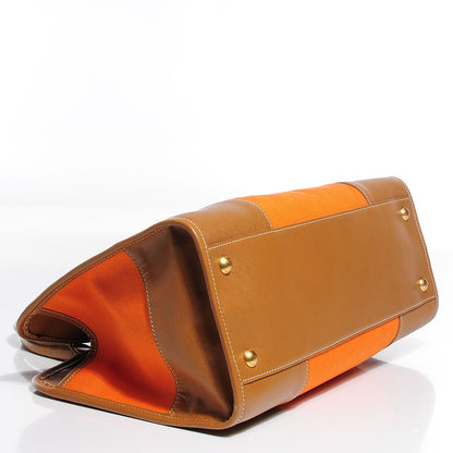 Prada Canapa Saffiano Shoulder Bag Papaya Caramel 5 of 10