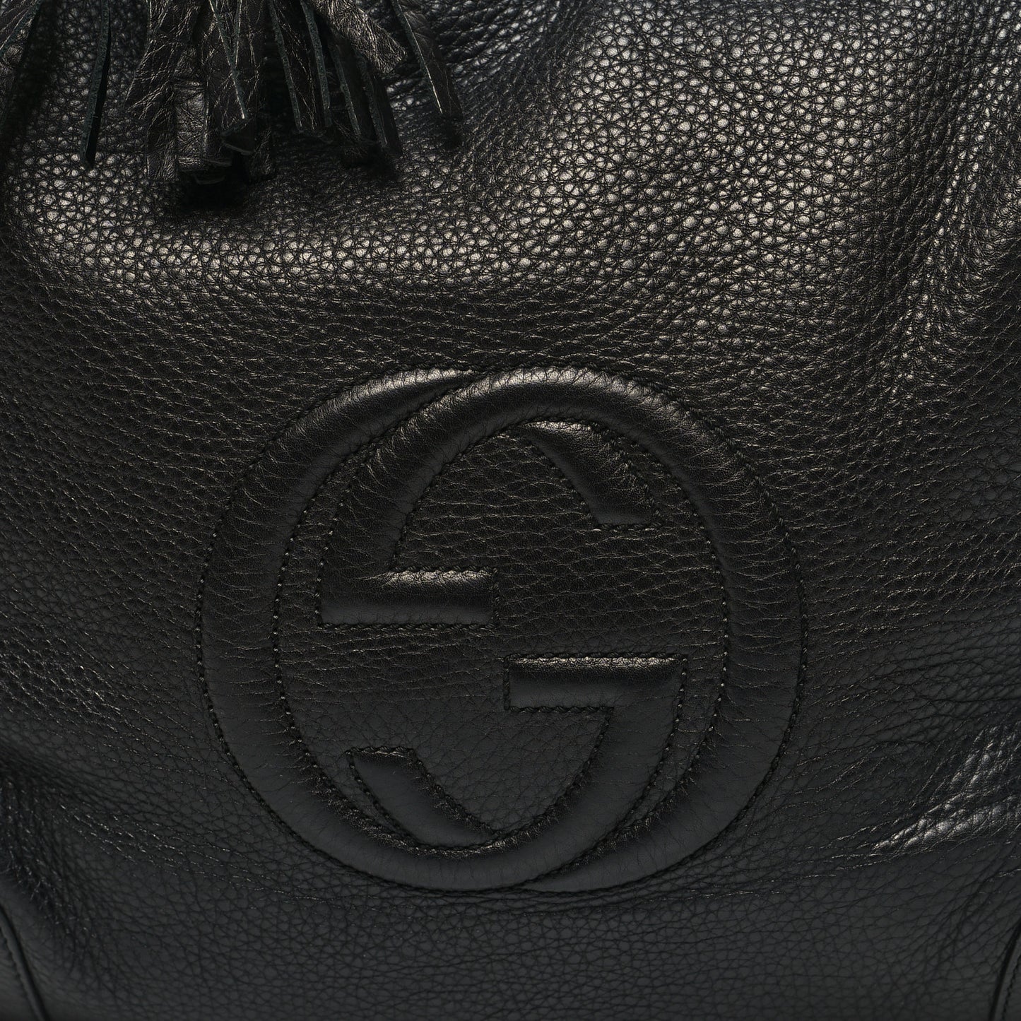 Pebbled Calfskin Medium Soho Chain Hobo Black