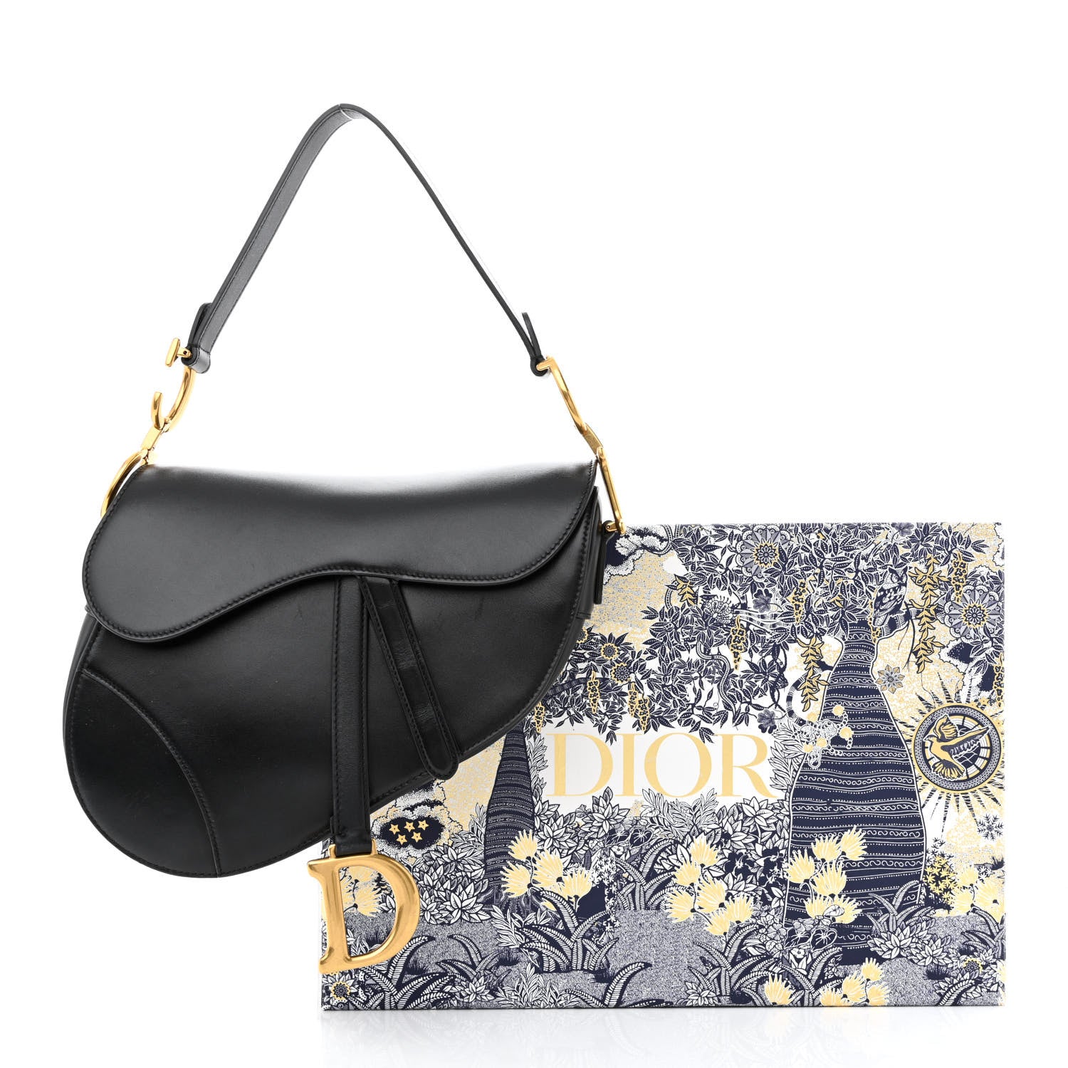 Christian Dior Calfskin Saddle Bag Black 12 of 12