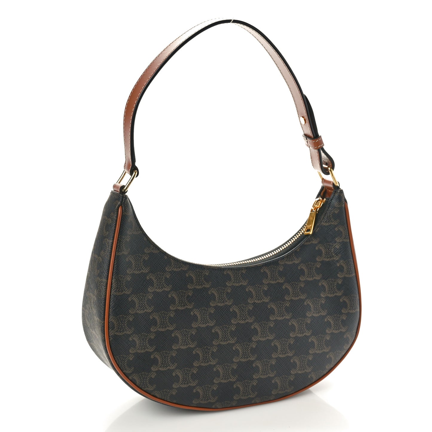 Triomphe Canvas Calfskin Ava Shoulder Bag Tan