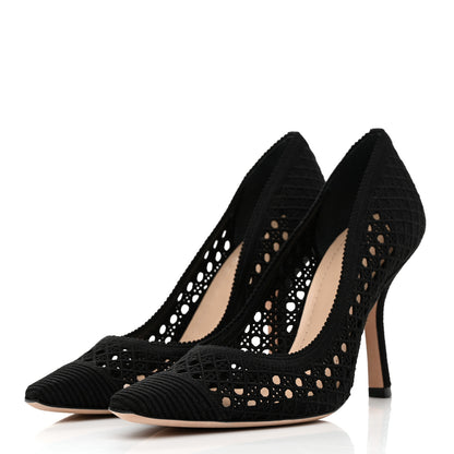 Christian Dior Mesh Cotton Cannage Dior Capture 100mm Pumps 37 Black 3 of 10