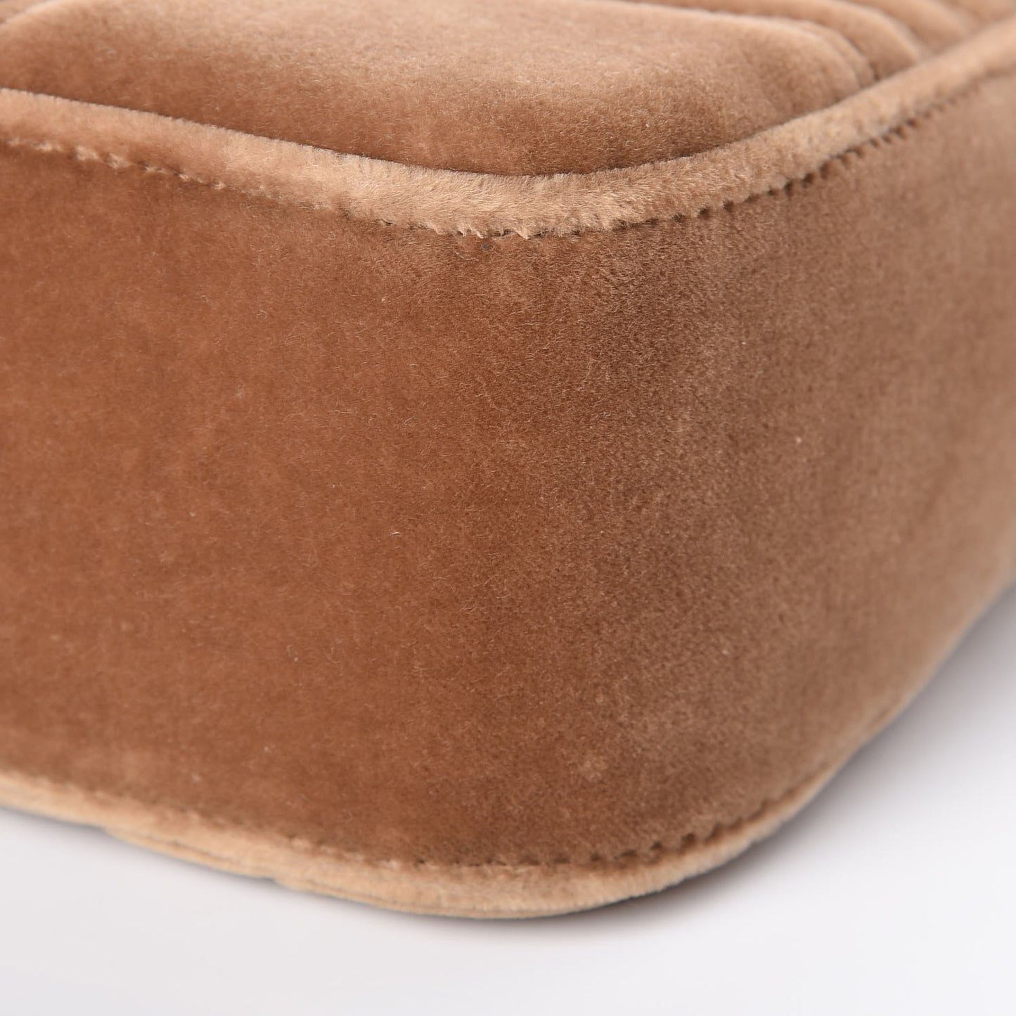Velvet Matelasse Medium GG Marmont Shoulder Bag Taupe