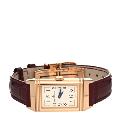 Jaeger-LeCoultre 18K Rose Gold Alligator Diamond Bezel 20mm Reverso Duetto Manual Winding Watch Q3352420 3 of 6
