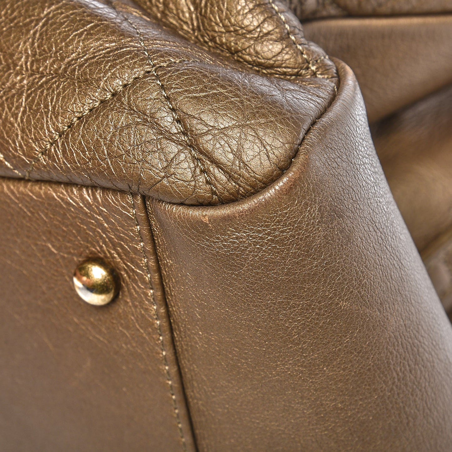 Calfskin Quilted Large CC Crown Tote Gold